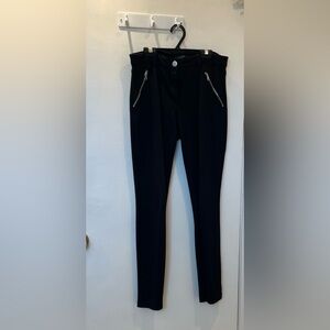 Chic Black Pants with Zipper Accents